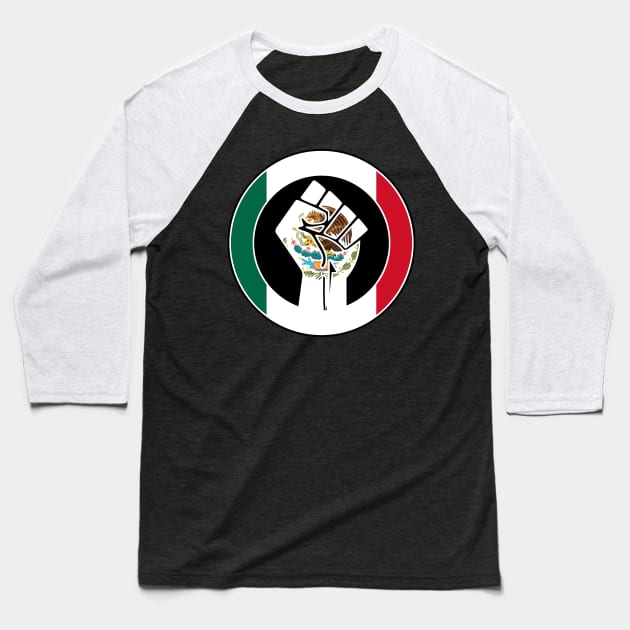 Black Lives Matter Fist Circled Flag Mexico Baseball T-Shirt by aaallsmiles